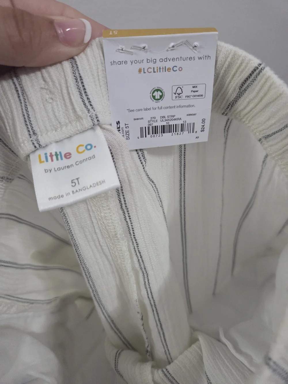 LC Lauren Conrad Boys Breezy Pinstripe Organic Pants Size 5t NWT